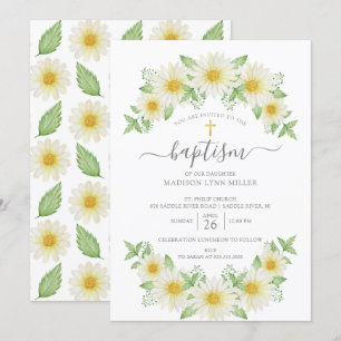 Baptism-inbjudan till Blommigt av Daisy Inbjudningar
