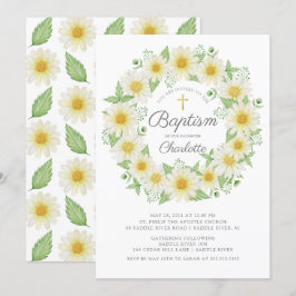 Baptism-inbjudan till Blommigten Flickor med Daisy Inbjudningar
