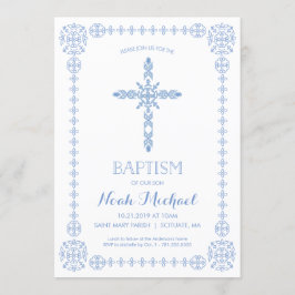 Baptism, inbjudan till Christening Boys Elegant Ko