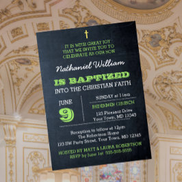 Baptism-inbjudan till Grönt i kalkboard Inbjudningar