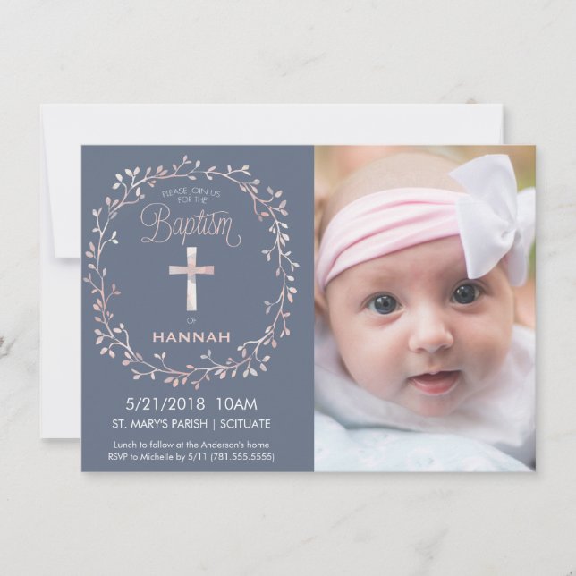 Baptism, inbjudan till julfoto - Flicka (Framsida)