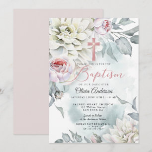 BAPTISM Inbjudan till Rosa Blommigt Kor