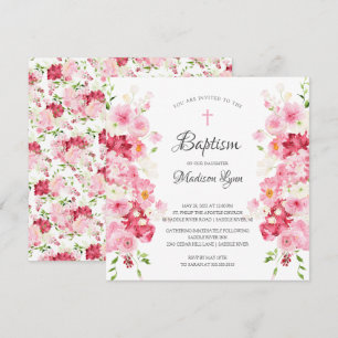 Baptism-inbjudan till Vår Blommar Inbjudningar