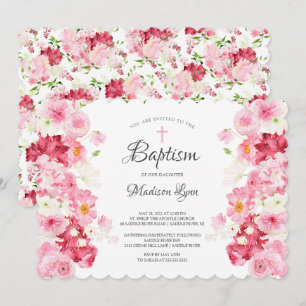 Baptism-inbjudan till Vår Blommar Inbjudningar
