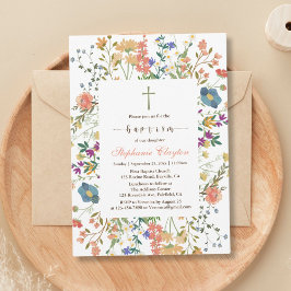 Baptism-inbjudan till Wildbloms Blommigt Inbjudningar