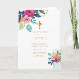 BAPTISM-inbjudningar på 4 Blommigtar - program