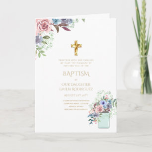BAPTISM-inbjudningar på 4 Blommigtar - program