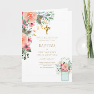 BAPTISM-inbjudningar på 4 Blommigtar - program