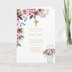 BAPTISM-inbjudningar på 4 Blommigtar - program