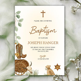 Baptism invitation card with a rustic theme  inbjudningar