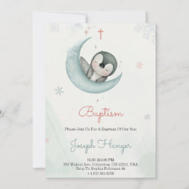 Baptism invitation in cute animal pastel theme  inbjudningar