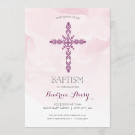 Baptism, julinbjudan, trendigets vattenfärg inbjudningar