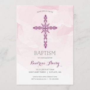 Baptism, julinbjudan, trendigets vattenfärg inbjudningar
