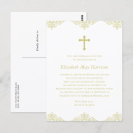Baptism/julinkallelse i elegant Guld Kor Vykort
