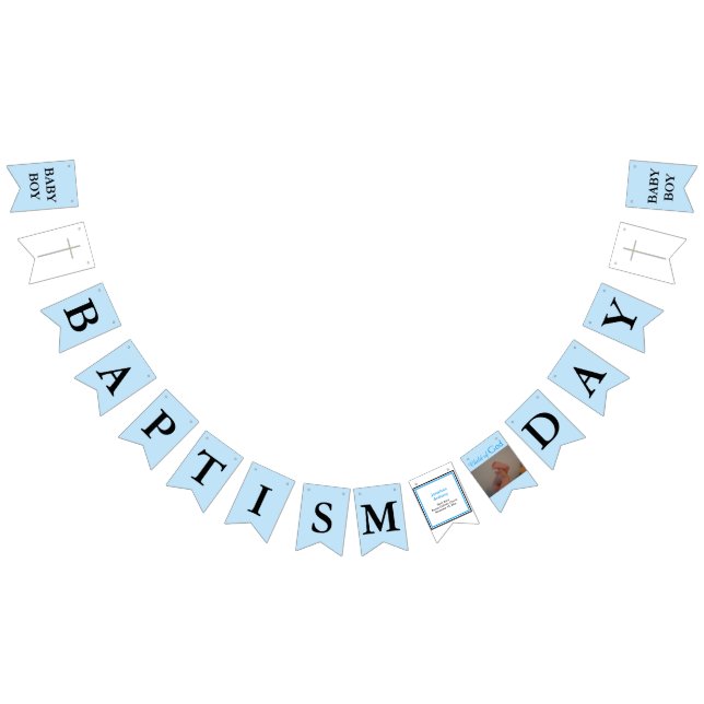 Baptism Kor Blue Black Boy Photo Vimplar (Alla)