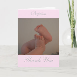 Baptism Kor Rosa Sätt in fototackkort Tack Kort