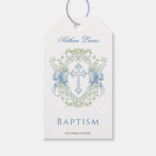 Baptism Kor Vapensköld Greenery Pojke Gift Märkre Presentetikett