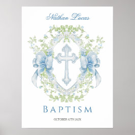 Baptism Kor Vapensköld Greenery Pojke Poster