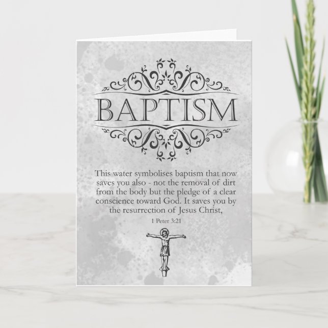 Baptism-kort för Vuxen av religiösa, bibelform Helgkort (Framsida)