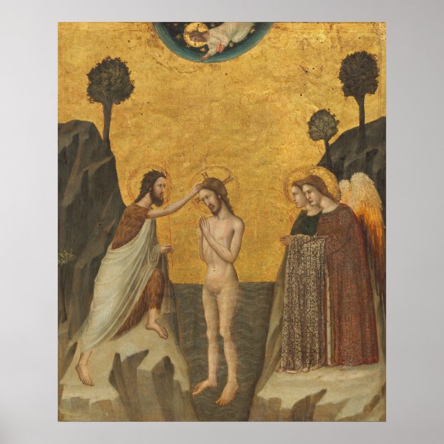 Baptism Kristus - Giovanni Baronzio Fine Art Poste Poster (Framsidan)