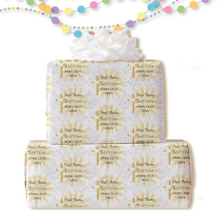 Baptism Lägg till vit Namn och datum Kor Dove- Presentpapper