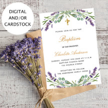 Baptism lavender violet blommigt eucalyptus greene
