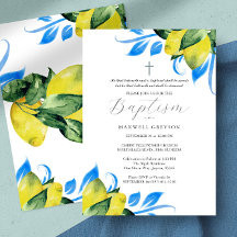 Baptism Lemon Foliage Religiösa italiensk blå