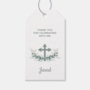 Baptism, Märkrn "Christening Sage Kor Favor Gift" Presentetikett