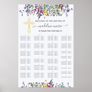 Baptism med alfabetiskt sittningsschema poster