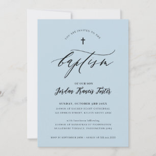 BAPTISM - minsta blek för kalligrafi-elegant baby Inbjudningar