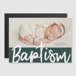 Baptism | Modern Anpassningsbar-foto - enkel Magnetisk Inbjudningskort