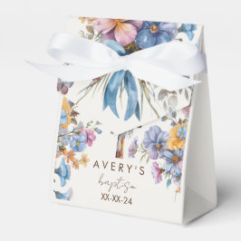 Baptism modern blå vattenfärg kor elegant presentaskar