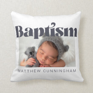 Baptism Modern fet, enkel foto-Tack Kudde