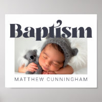 Baptism Modern fet, enkel foto-Tack