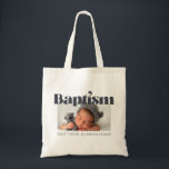 Baptism Modern fet, enkel foto-Tack Tygkasse<br><div class="desc">Den här enkla och klassiska designen består av serif-typografi och lägger till ett anpassningsbar-foto. Den här utformningen är modern,  chic,  lekfull och roligt.</div>
