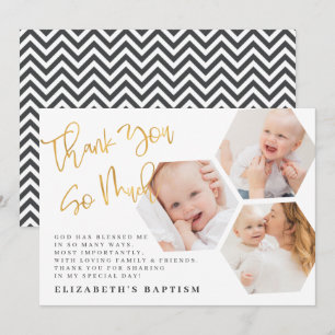 Baptism Modern Geometriska foton med enkel Chic Tack Kort