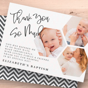 Baptism Modern Geometriska foton med enkel Chic Tack Kort
