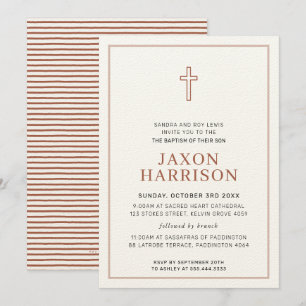 BAPTISM modern, minimal, brun kor Inbjudningar
