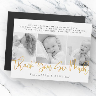 Baptism Modern Simple Chic Photo - tackkort
