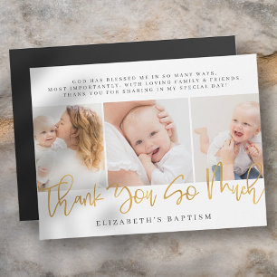 Baptism Modern Simple Chic Photo - tackkort