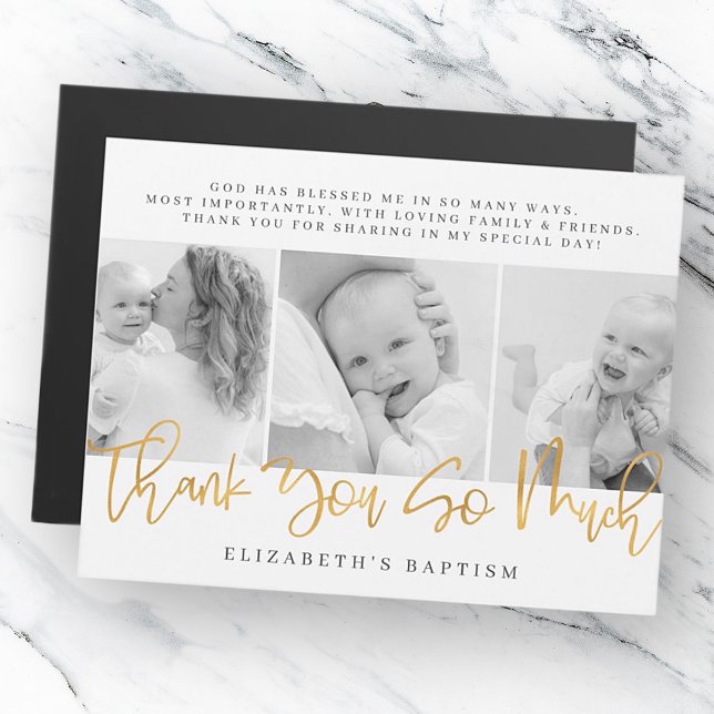 Baptism Modern Simple Chic Photo - tackkort (Skapare uppladdad)
