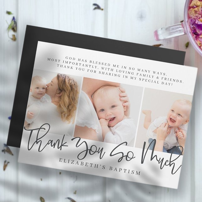 Baptism Modern Simple Chic Photo - tackkort (Skapare uppladdad)