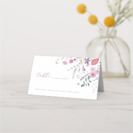 Baptism-monteringskort för vilda blommor placeringskort