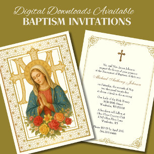 Baptism Mor Mary Ro Marian Kor Inbjudningar