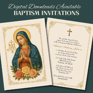 Baptism Mor Mary Ro Marian Kor Inbjudningar