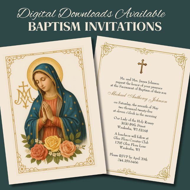 Baptism Mor Mary Ro Marian Kor Inbjudningar (Skapare uppladdad)