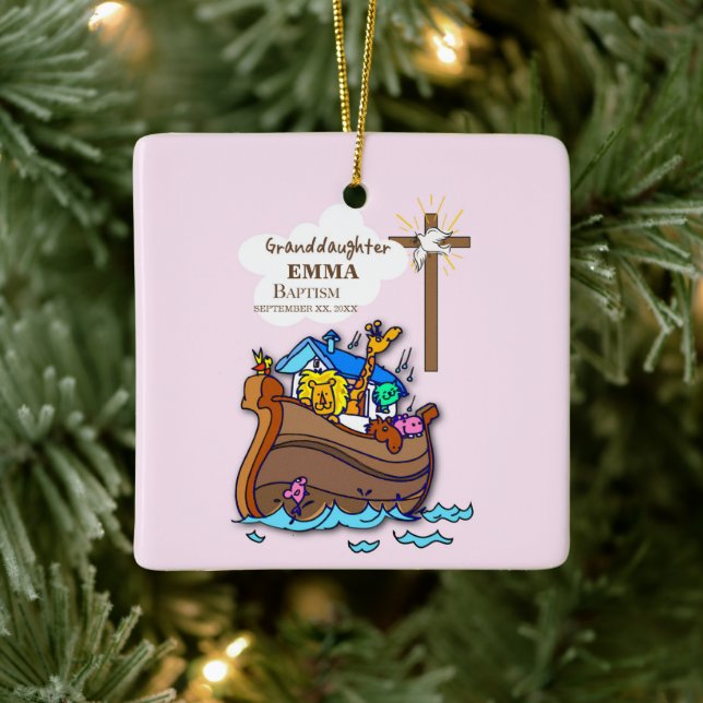 Baptism Noahs Ark farmdotters Personlig Julgransprydnad Keramik (Träd)