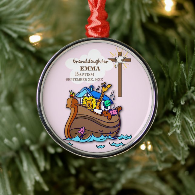 Baptism Noahs Ark farmdotters Personlig Julgransprydnad Metall (Träd)