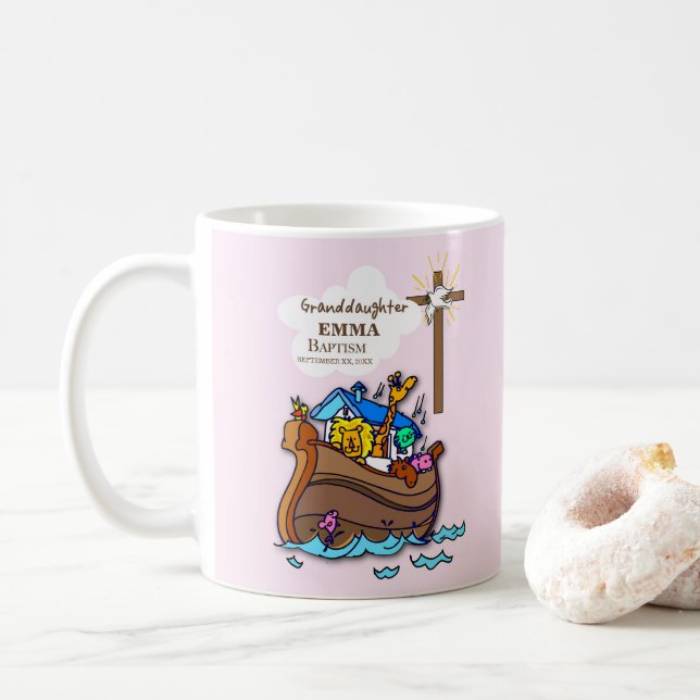 Baptism Noahs Ark farmdotters Personlig Kaffemugg (Med munk)
