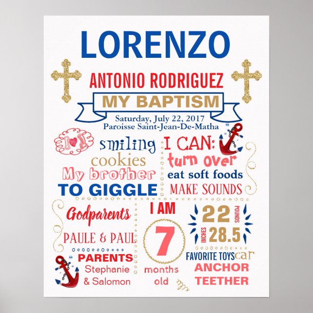 Baptism Nutical Christboard Poster (Framsidan)